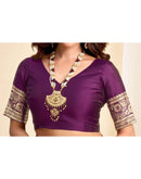 Wine Silk Woven Banarasi Saree