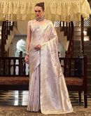 Light Lavender Silk Woven Banarasi Saree