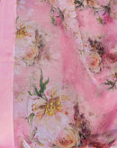 Baby Pink Georgette Floral Printed Saree