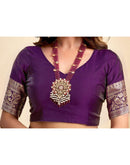 Wine Silk Woven Saree