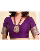 Wine Silk Woven Banarasi Saree