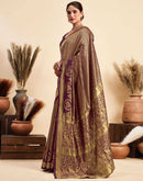 Wine Silk Woven Kanjivaram Saree