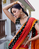 Black Cotton Printed Saree