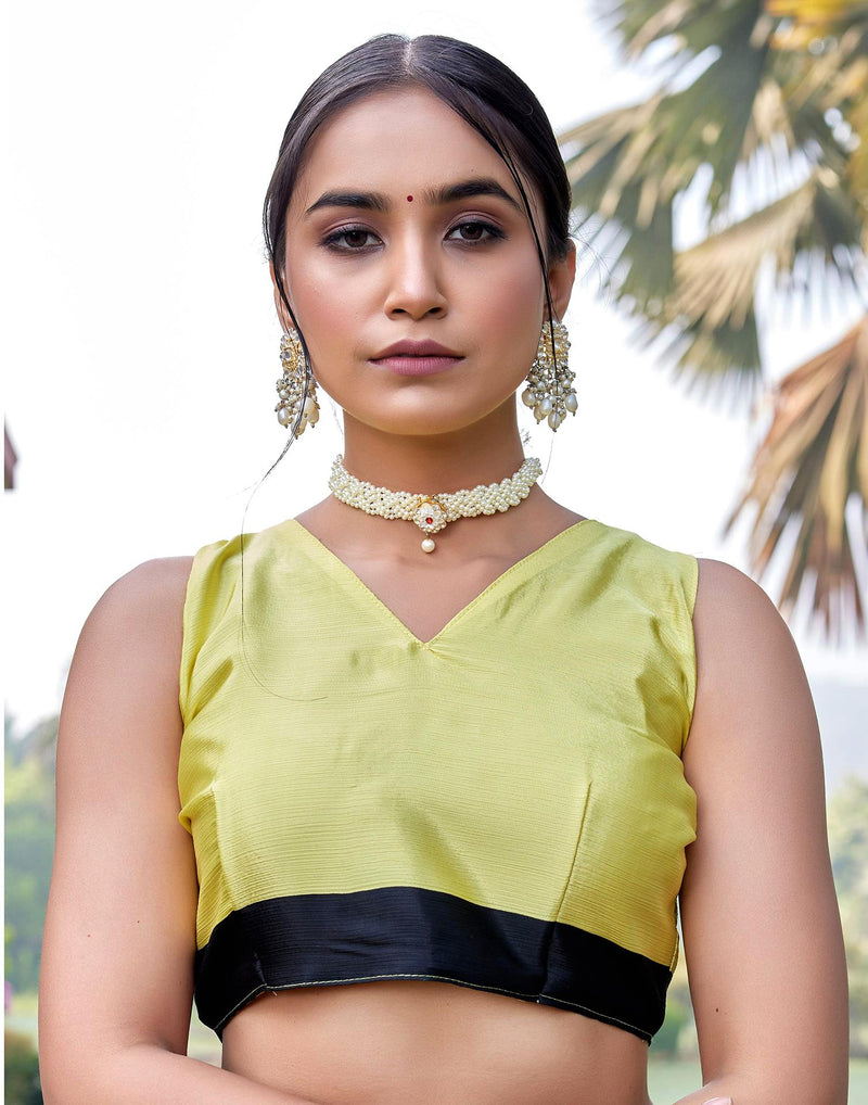 Yellow Chinnon Printed Saree