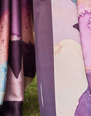 Wine Satin Printed Saree