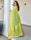 Light Green Chanderi Woven Saree