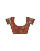 Brown Linen Kalamkari Saree