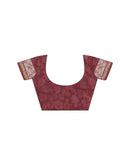 Dusty Wine Linen Kalamkari Saree