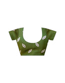 Green Cotton Blend Floral printed Saree