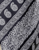 Black Cotton Blend Printed Saree