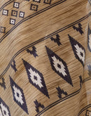 Brown Cotton Blend Printed Saree