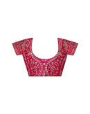 Dark Pink Tissue Silk Sequence Lace Saree