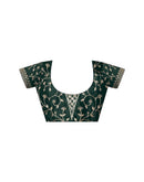 Dark Green Tissue Silk Sequence Lace Saree