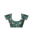 Teal Green Shimmer Sequence Lace Saree