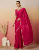 Rani Pink Shimmer Sequence Lace Saree