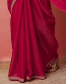 Rani Pink Shimmer Sequence Lace Saree