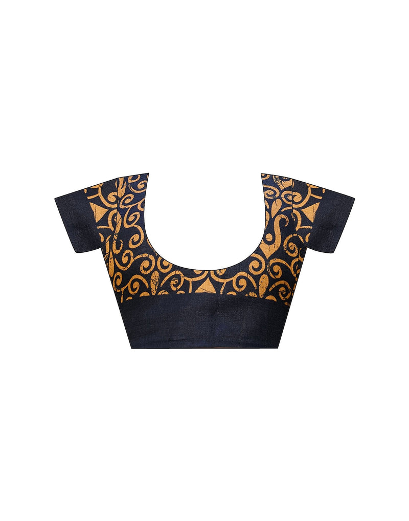 Yellow Cotton Printed Saree