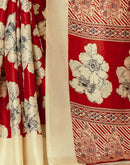Red Cotton Floral Printed Saree