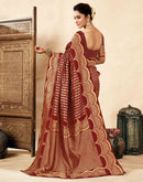 Maroon Silk Woven Banarasi Saree