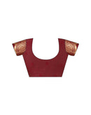 Maroon Silk Woven Banarasi Saree