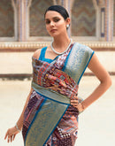 Wine Dola Silk Printed Saree
