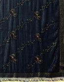 Rama Blue Georgette Stone Work Embellished Saree