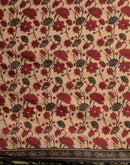 Black Pure Cotton Floral Printed Saree