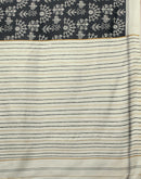 Black Cotton Blend Warli Printed Saree