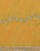 Yellow Organza Sequence Embroidery Saree