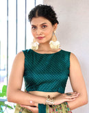 Beige Cotton Blend Madhubani Printed Saree