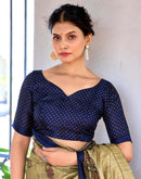 Beige Cotton Blend Madhubani Printed Saree