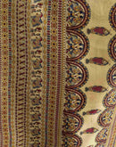 Beige Cotton Blend Madhubani Printed Saree