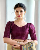 Beige Cotton Blend Madhubani Printed Saree