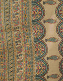 Beige Cotton Blend Madhubani Printed Saree
