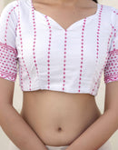 Pink Georgette Woven Plain Saree