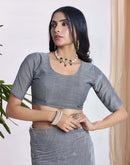 Grey Linen Sequence Saree