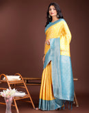 Yellow Silk Woven Kanjivaram Saree