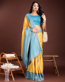 Yellow Silk Woven Kanjivaram Saree