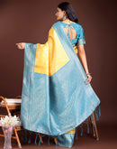Yellow Silk Woven Kanjivaram Saree