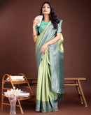 Light Green Silk Woven Kanjivaram Saree