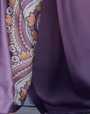 Handsfree Dusty Purple Satin Printed Saree