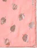 Light Peach Georgette Foil Printed Saree