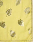 Yellow Georgette Foil Printed Saree