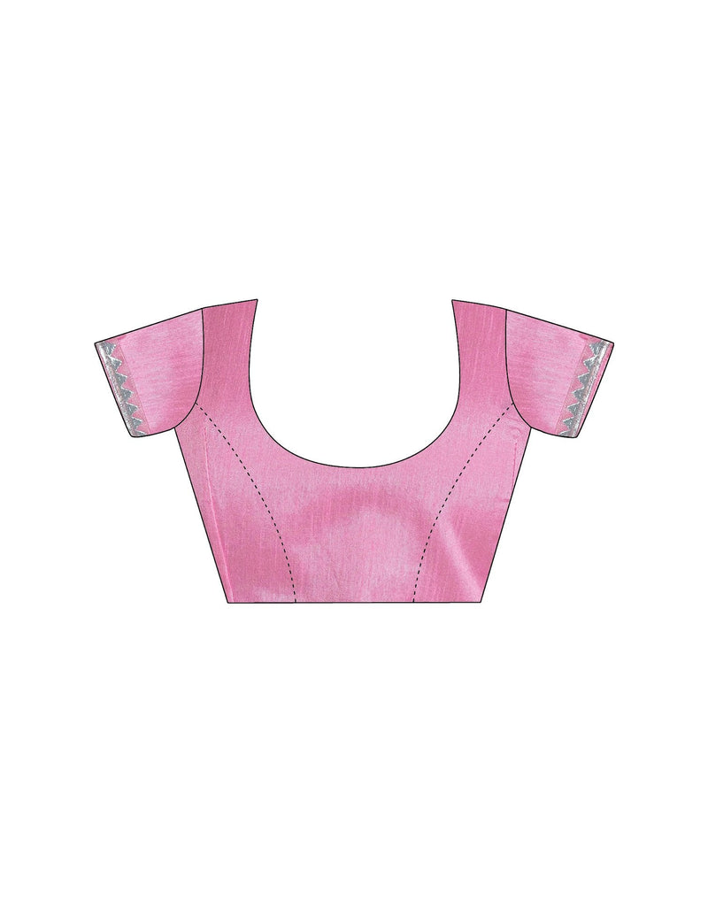 Baby Pink Georgette Foil Printed Saree