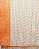 Yellow Georgette Bandhani Printed Saree