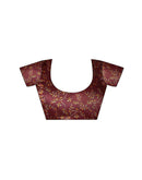 Beige Tussar Silk Printed Saree