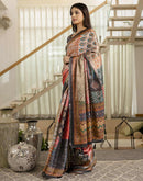 Multicoloured Cotton Printed Saree