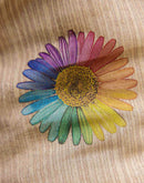 Beige Cotton Floral Printed  Saree