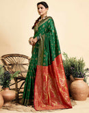 Dark Green Silk Woven Banarasi Saree