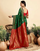 Dark Green Silk Woven Banarasi Saree